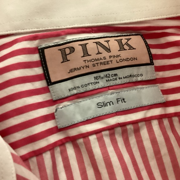 Men’s Thomas Pink slim fit button down dress shirt size 16 1/2 - Picture 5 of 9